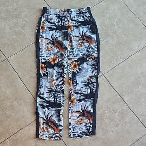 Maje Black and Orange Tropical Men's Pants